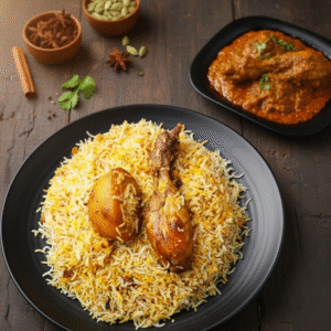 Kolkata Style Chicken Biryani with Chicken Chaap[Serve 1]