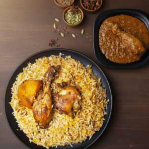 Royal Special Chicken Biryani [2 Pieces] with Chicken Chaap [ serve 1]